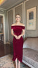 Red velvet cocktail dress