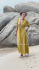 Drawstring linen maxi dress