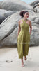 Cross halter linen dress