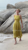 Sleeveless flared linen dress