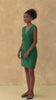 V-neck linen shift dress