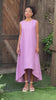 Asymmetrical hem linen maxi dress