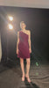 One shoulder velvet cocktail dress