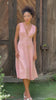 V-neck button front linen dress
