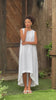Sleeveless high-low linen dress