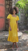 Ruffle hem linen dress