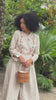 Hand-embroidered linen button-down dress