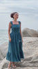 Wide strap linen dress