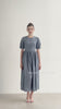Linen dress with gathered waist