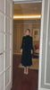 high neck velvet evening gown