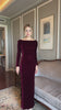 Long sleeve velvet gown