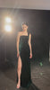 One shoulder velvet gown