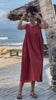 Strappy back linen dress
