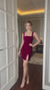 Sleeveless mini velvet dress
