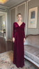Winter velvet gown with long sleeves