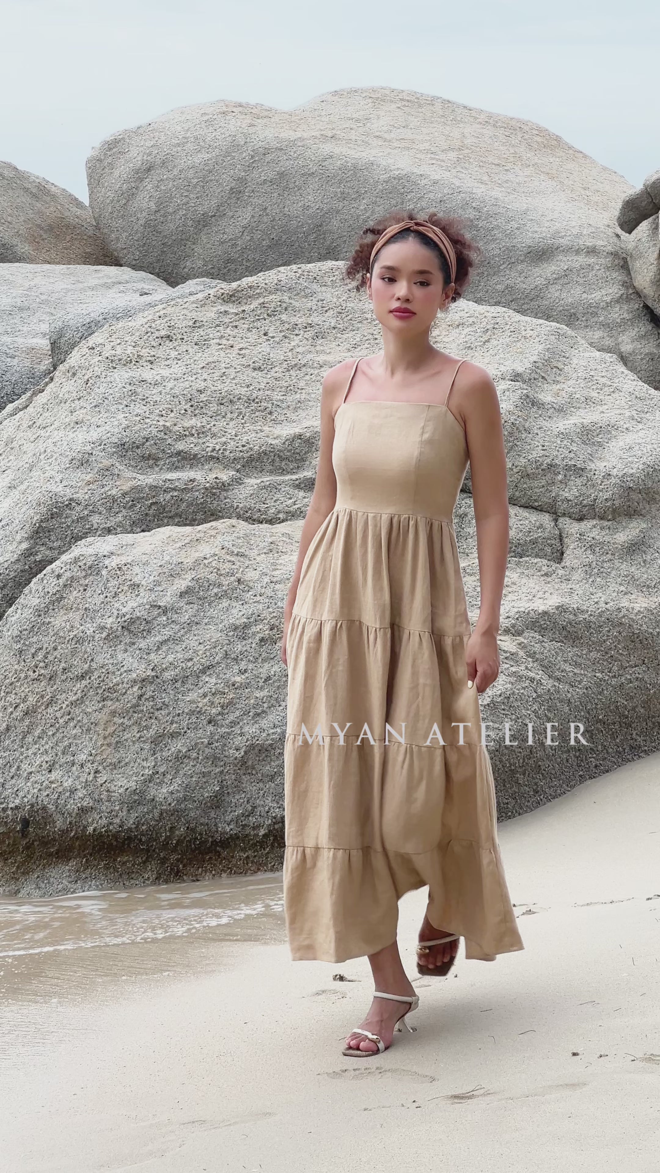 Tiered linen summer dress