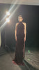 Sleeveless velvet evening dress