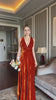 Deep V-neck velvet maxi dress