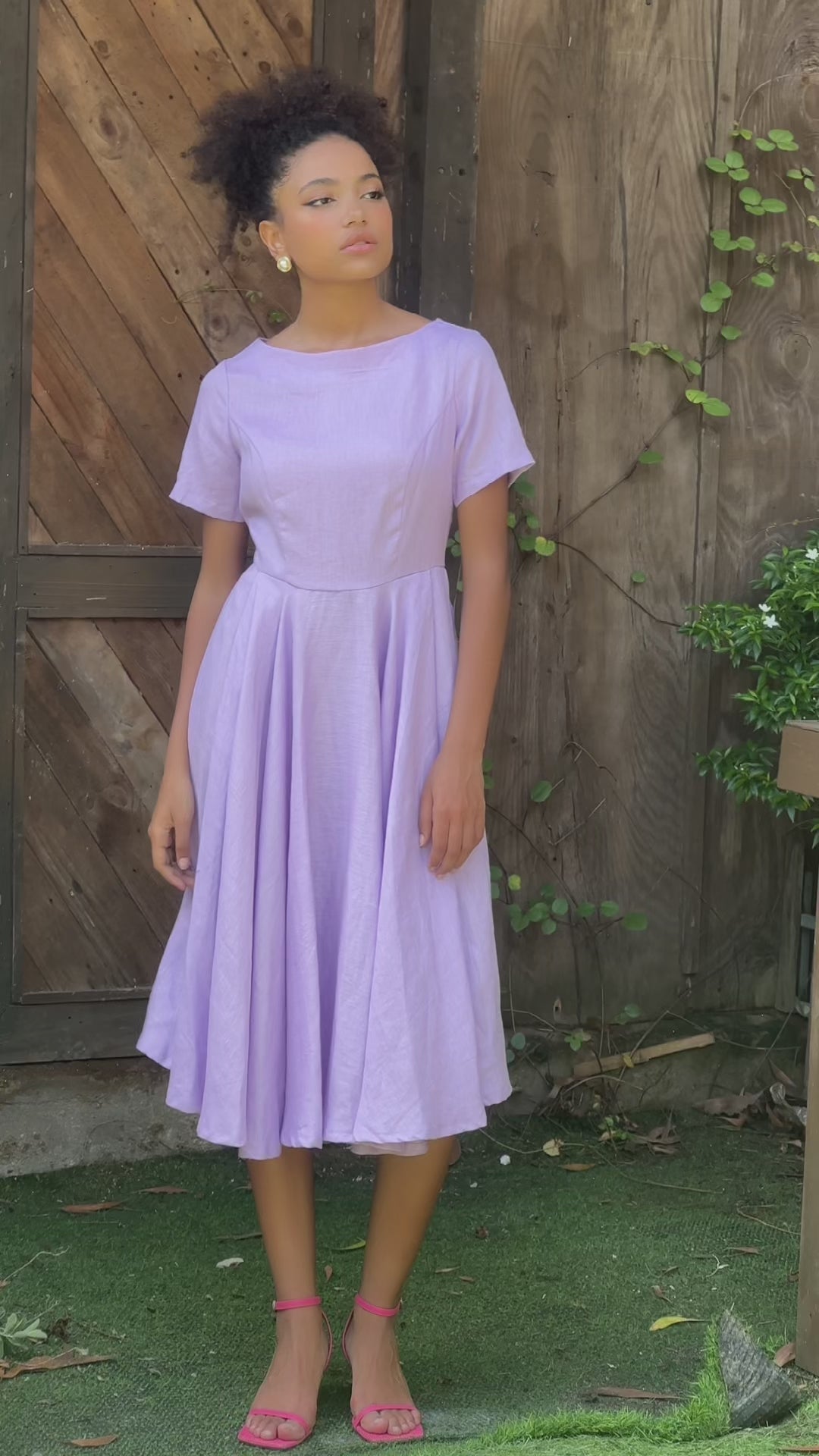 Short sleeve linen dress