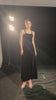 Velvet spaghetti strap evening gown