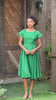 Elegant green linen dress