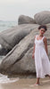Sweetheart neckline linen dress