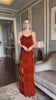 Rust velvet slip dress