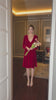 red velvet christmas party dress