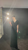 Emerald velvet bridesmaid gown