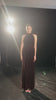 Halter neck velvet evening gown