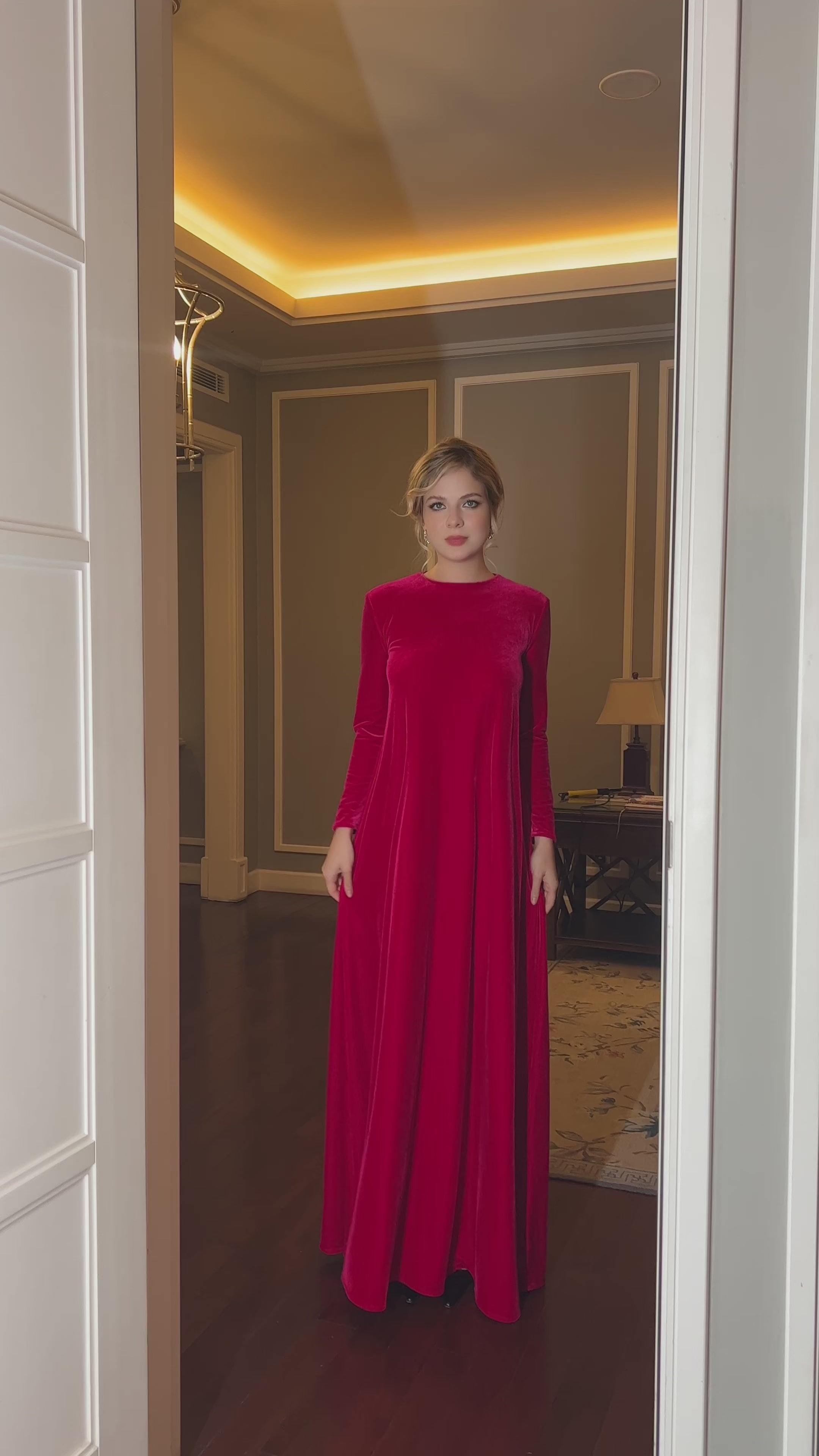 plus size high neck velvet dress