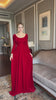 velvet evening gown with boat neck