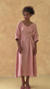 Tie waist linen midi dress
