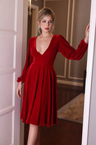 red velvet christmas party dress