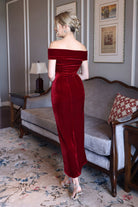 Red velvet cocktail dress