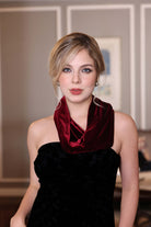 red velvet snood scarf for women