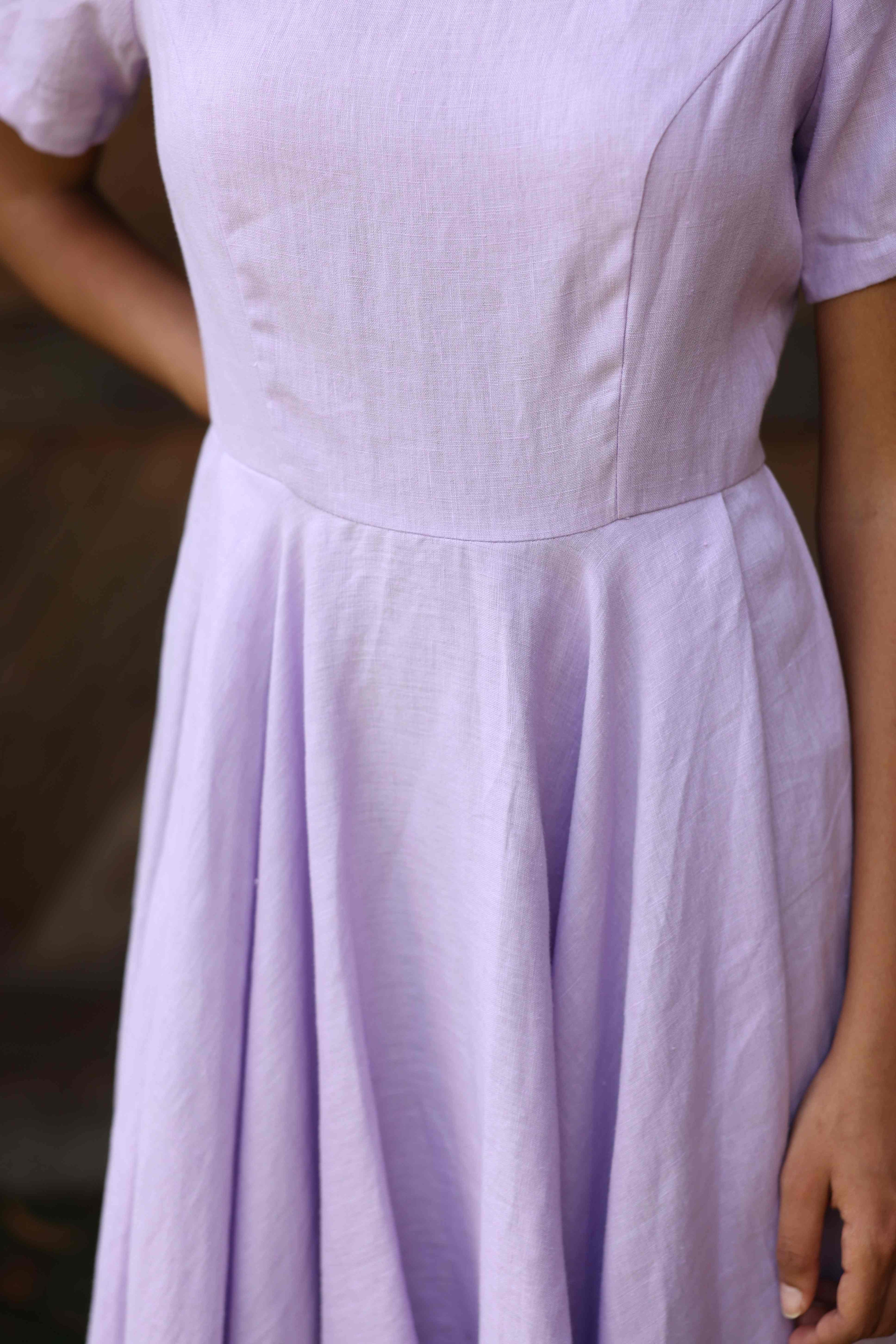 Short sleeve linen dress