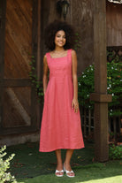 Sleeveless A-line linen dress
