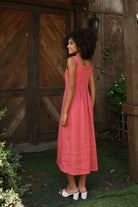 Sleeveless A-line linen dress