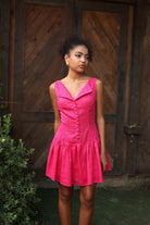 Sleeveless linen mini dress