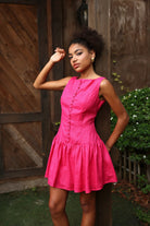 Sleeveless linen mini dress
