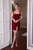 Sleeveless mini velvet dress