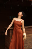 Spaghetti strap linen dress