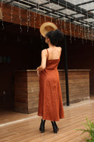 Spaghetti strap linen dress