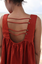 Strappy back linen dress