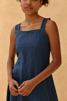 Strappy linen midi dress