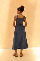 Strappy linen midi dress