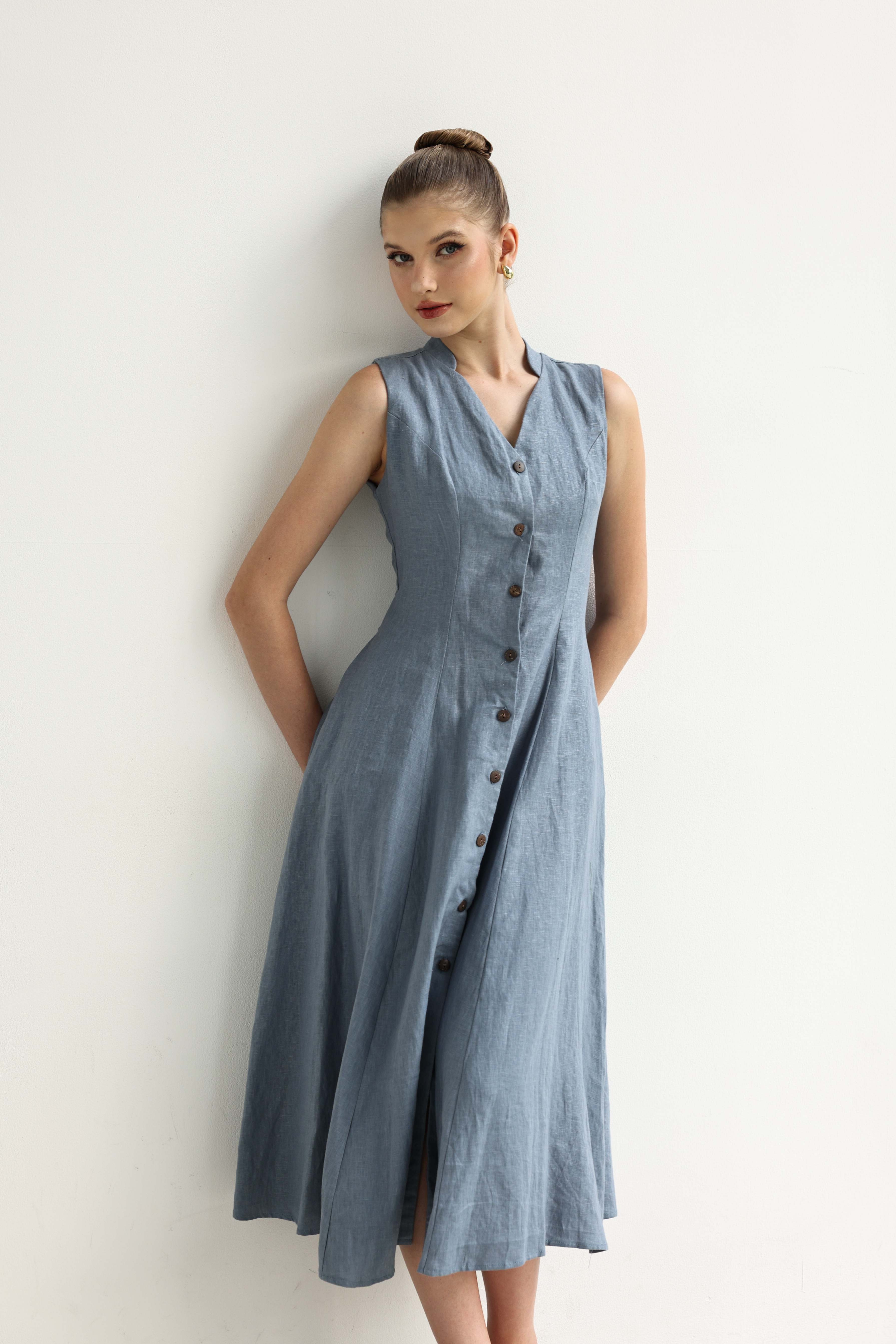 Summer casual linen dress