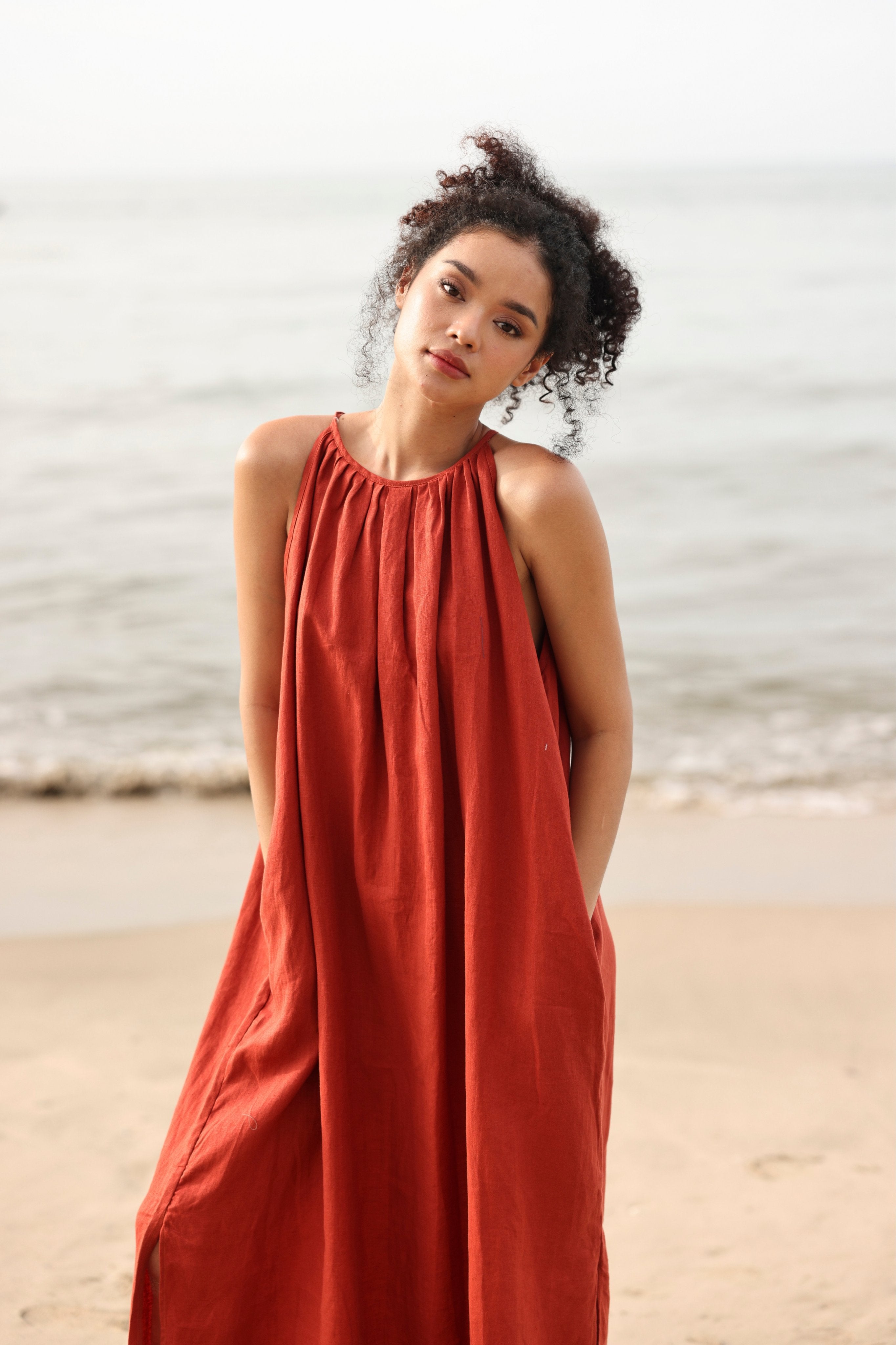 Summer linen beach dress