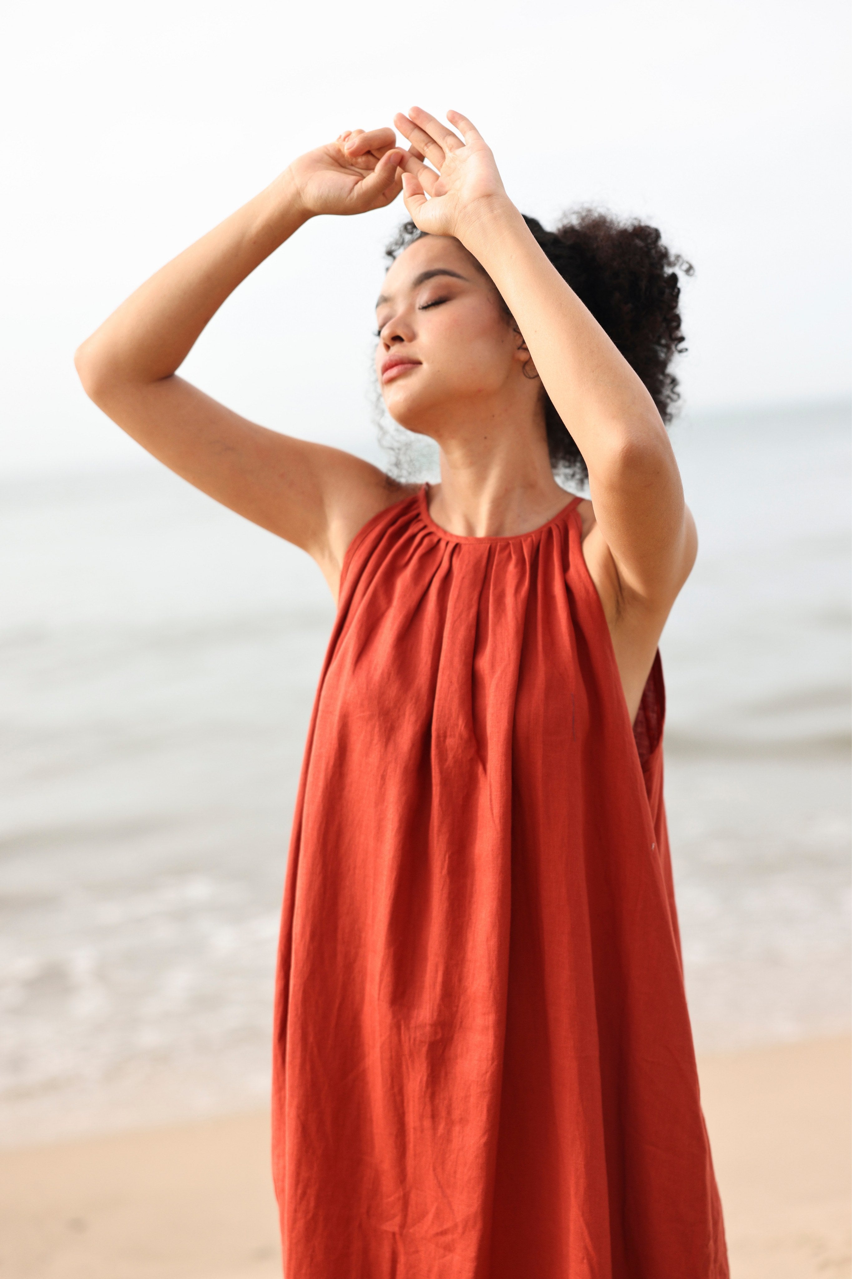 Summer linen beach dress